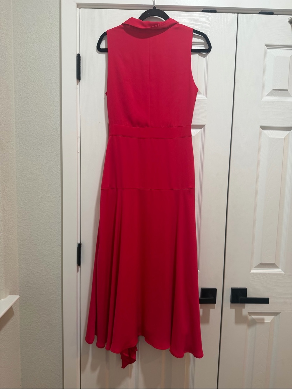 REISS Claire Pleated Fitted Midi Dress Pink Size 6 - Picture 15 of 15